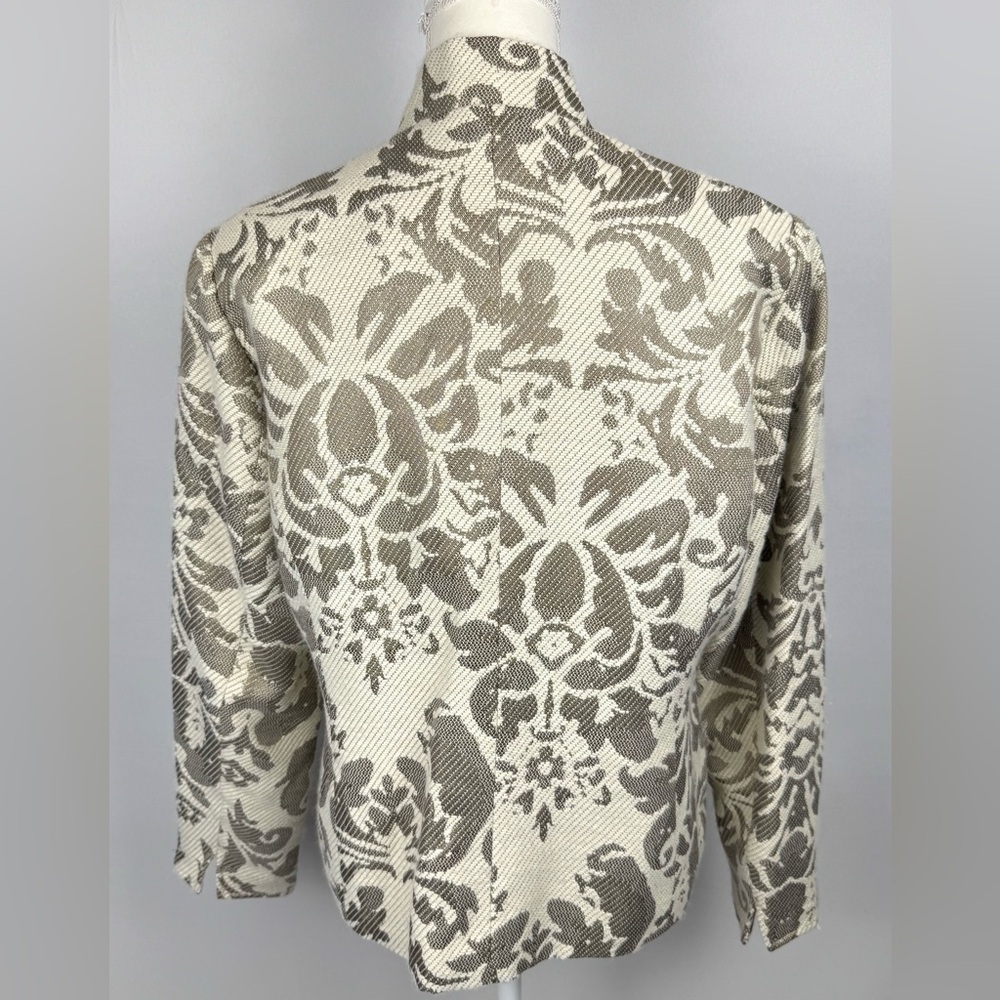 Coldwater Creek Shimmer Jacquard Jacket Blazer Gold Metallic Formal Size 12 - Picture 5 of 9